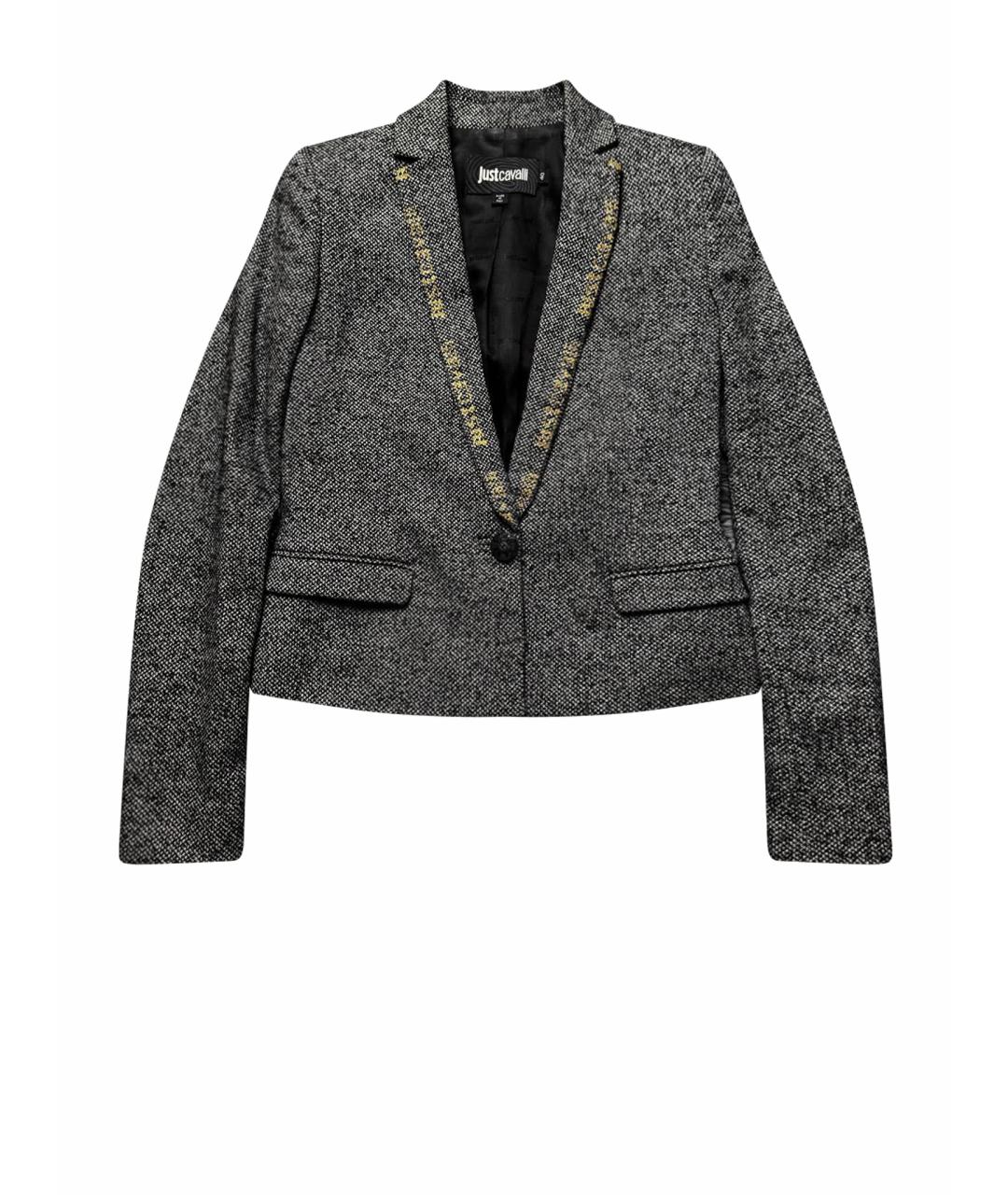 JUST CAVALLI Серый твидовый жакет/пиджак, фото 1