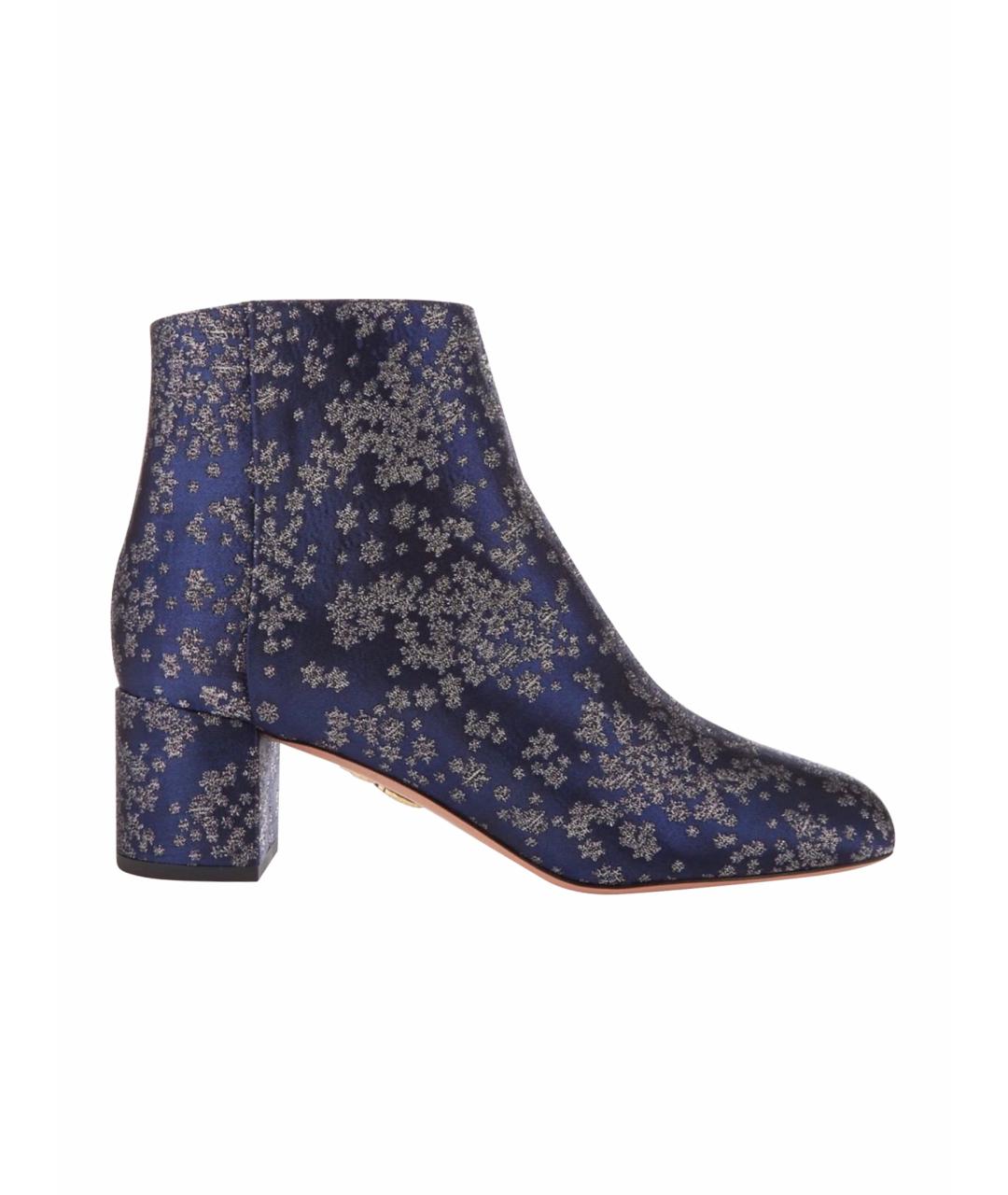 AQUAZZURA Синие текстильные ботильоны, фото 1