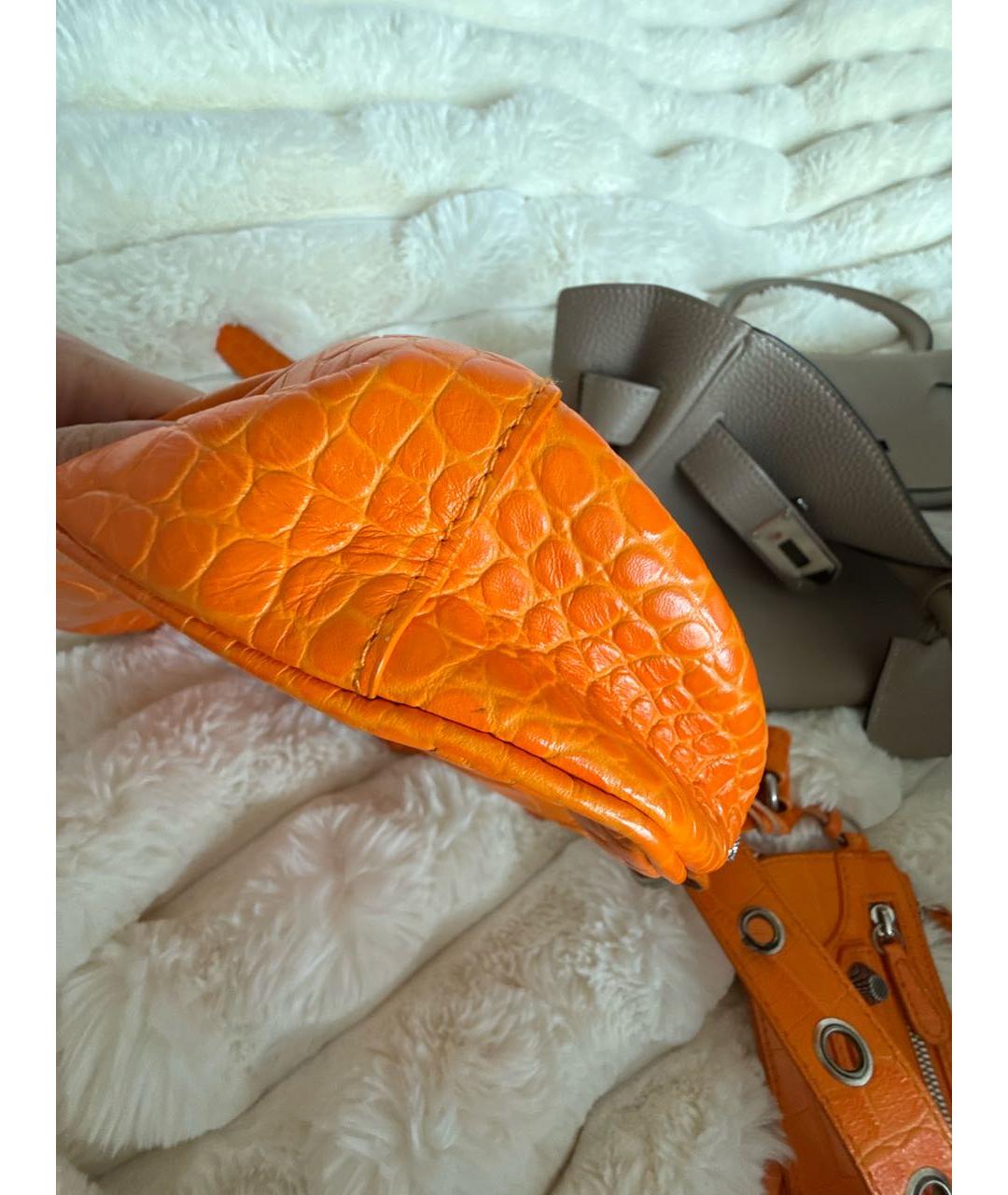 BALENCIAGA Оранжевая кожаная сумка через плечо, фото 7