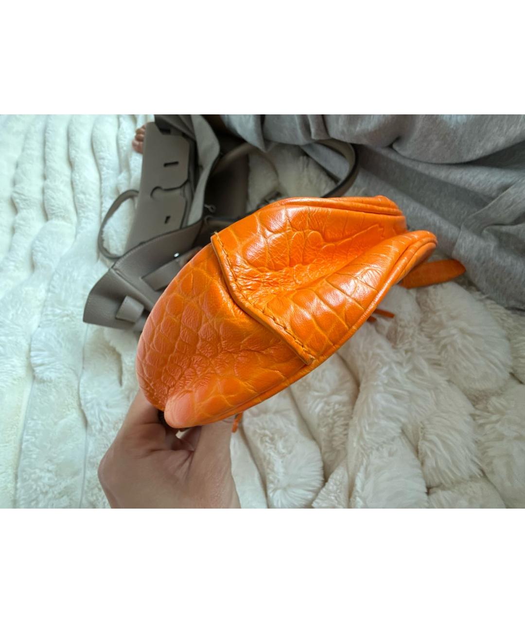 BALENCIAGA Оранжевая кожаная сумка через плечо, фото 6
