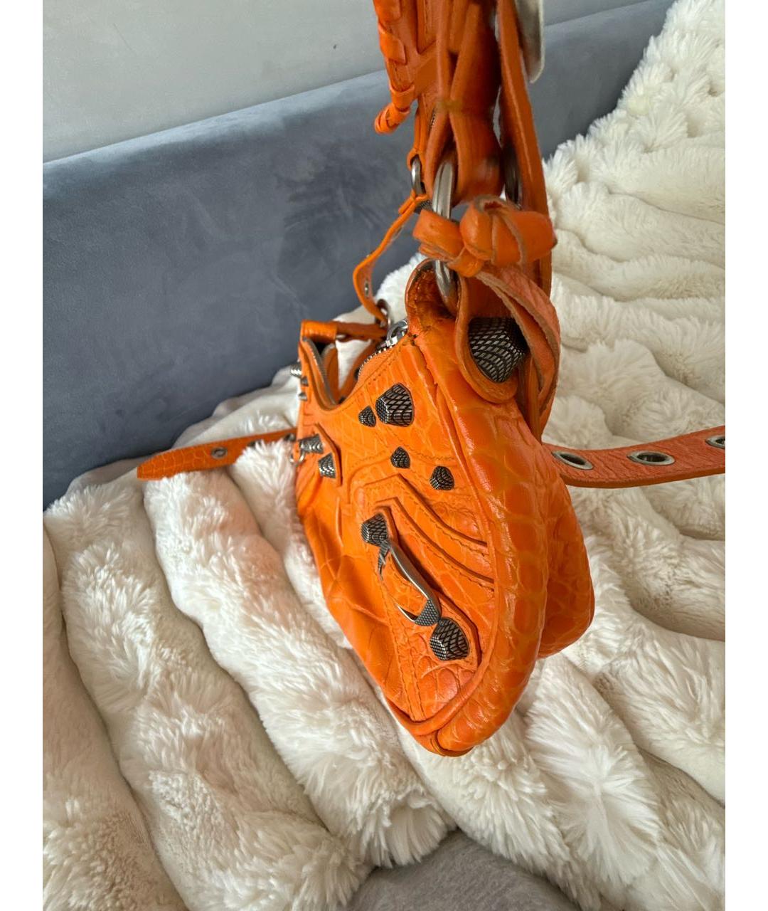 BALENCIAGA Оранжевая кожаная сумка через плечо, фото 2