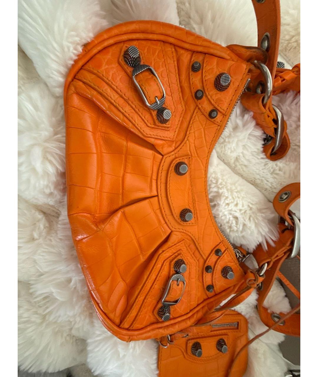 BALENCIAGA Оранжевая кожаная сумка через плечо, фото 8
