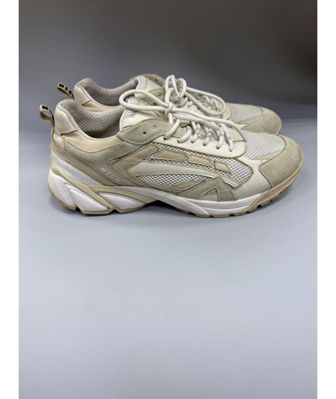 MSGM Бежевые низкие кроссовки / кеды, фото 3