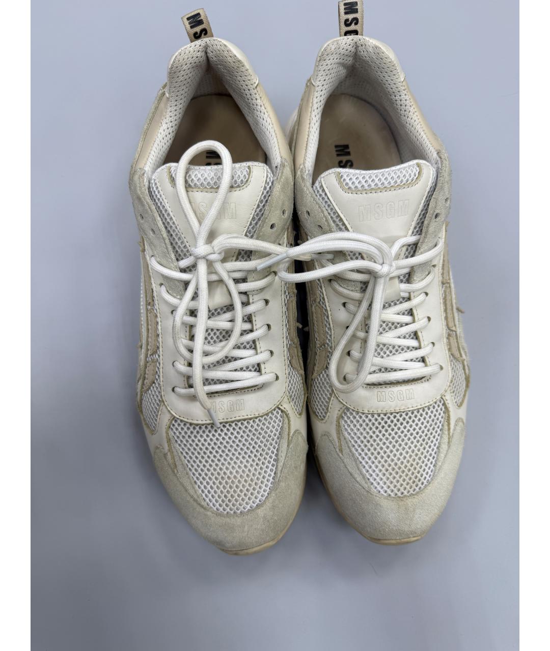 MSGM Бежевые низкие кроссовки / кеды, фото 4