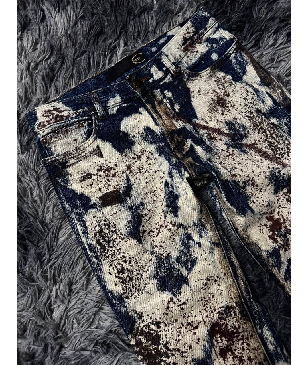 JUST CAVALLI Голубые хлопковые джинсы слим, фото 5