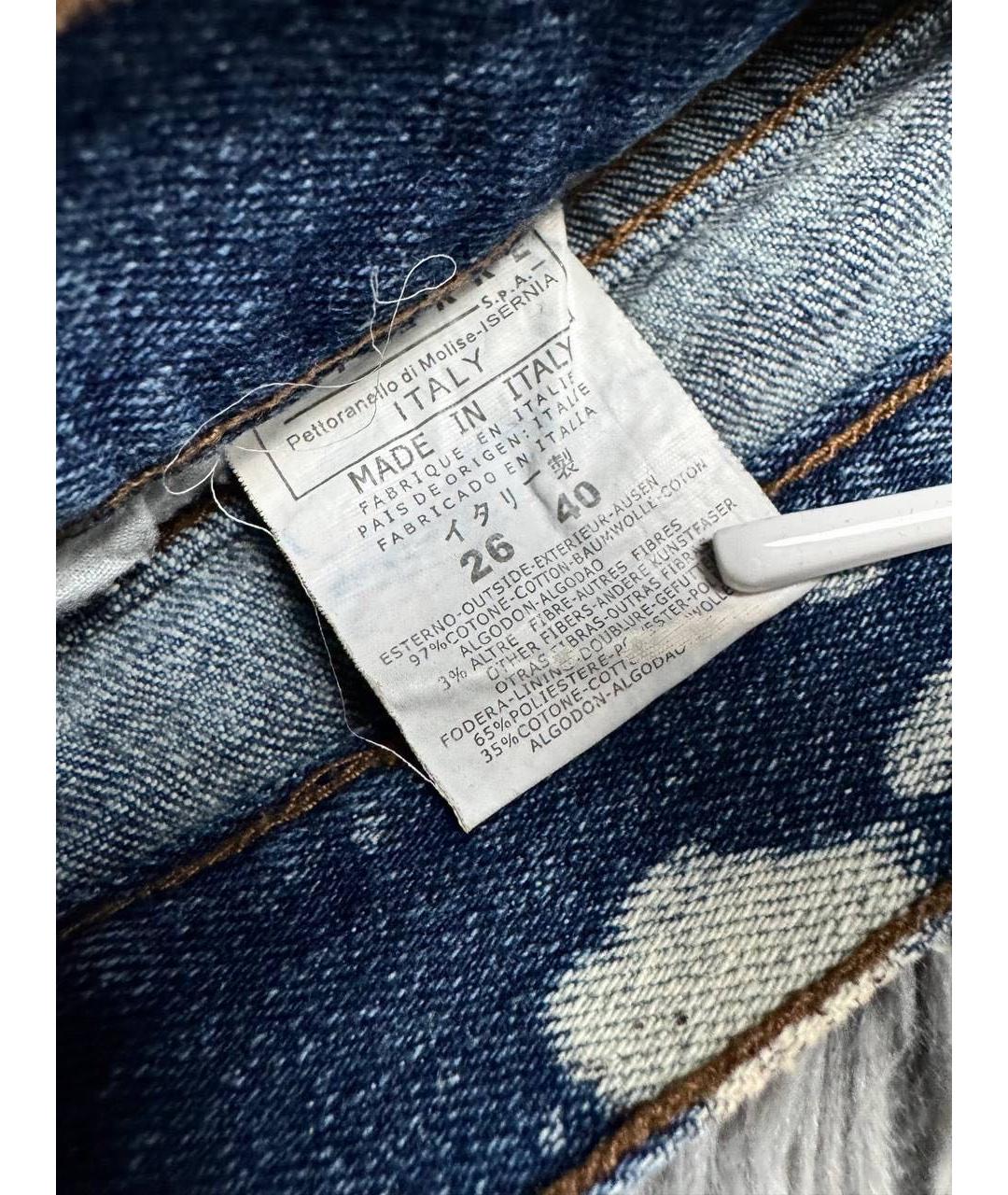 JUST CAVALLI Голубые хлопковые джинсы слим, фото 7