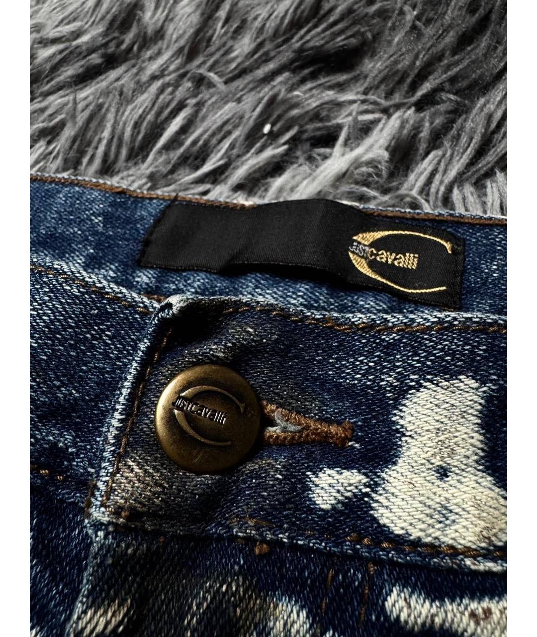 JUST CAVALLI Голубые хлопковые джинсы слим, фото 6