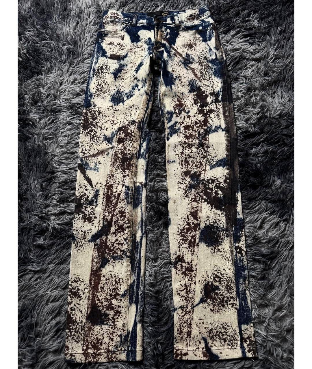 JUST CAVALLI Голубые хлопковые джинсы слим, фото 8