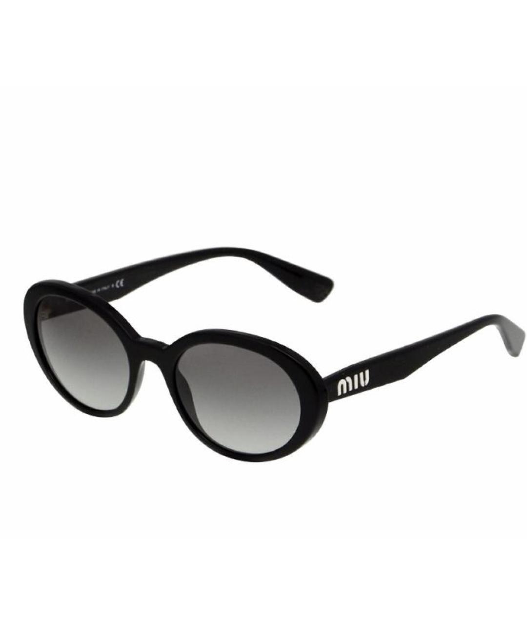 MIU MIU Черные пластиковые солнцезащитные очки, фото 1