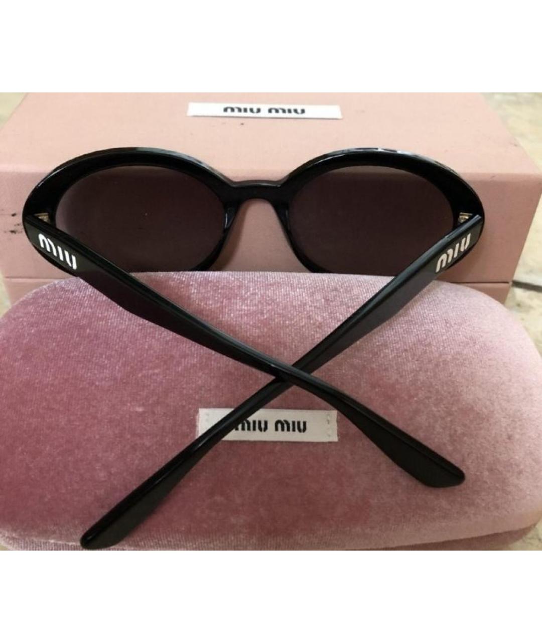 MIU MIU Черные пластиковые солнцезащитные очки, фото 6