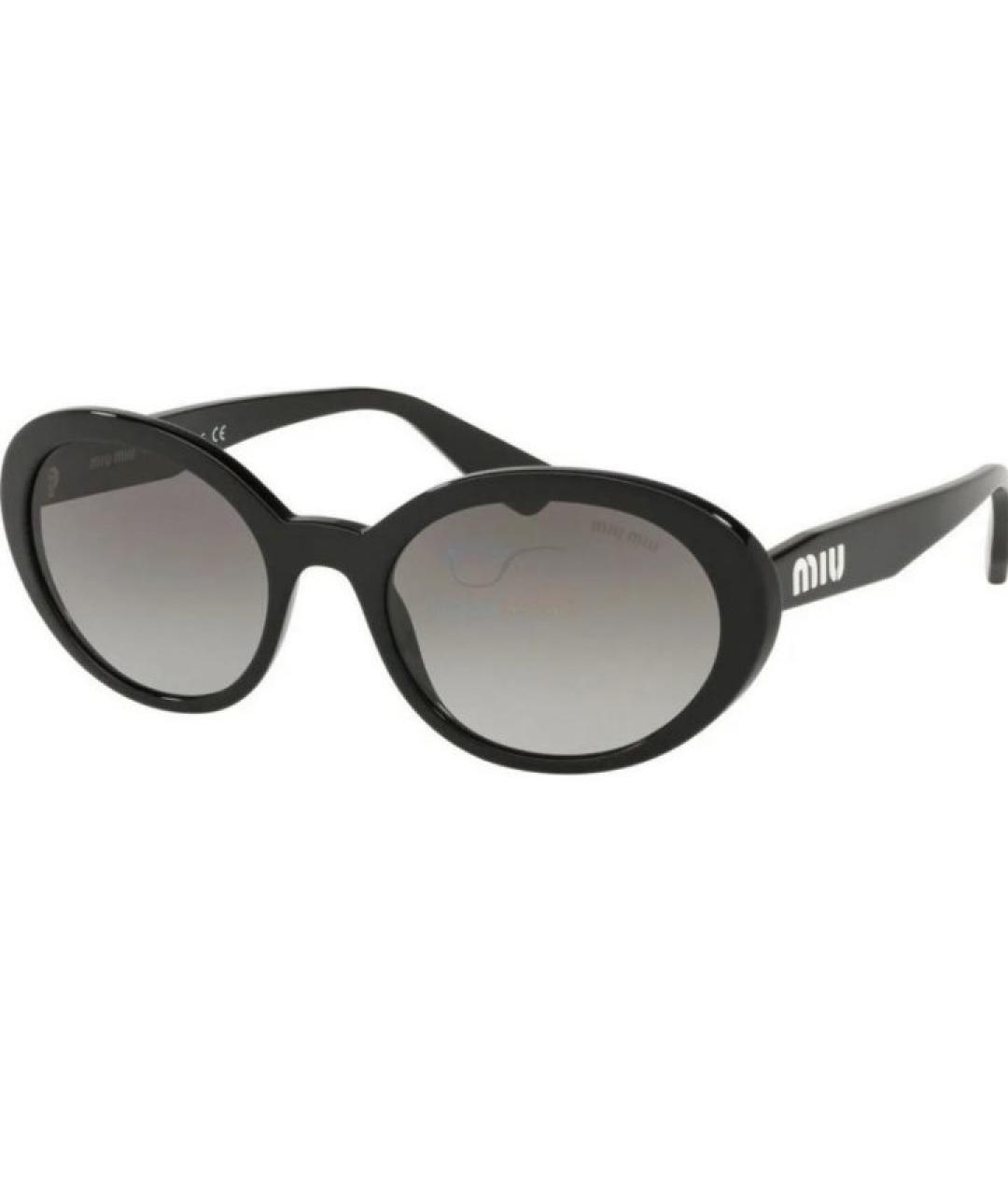 MIU MIU Черные пластиковые солнцезащитные очки, фото 2