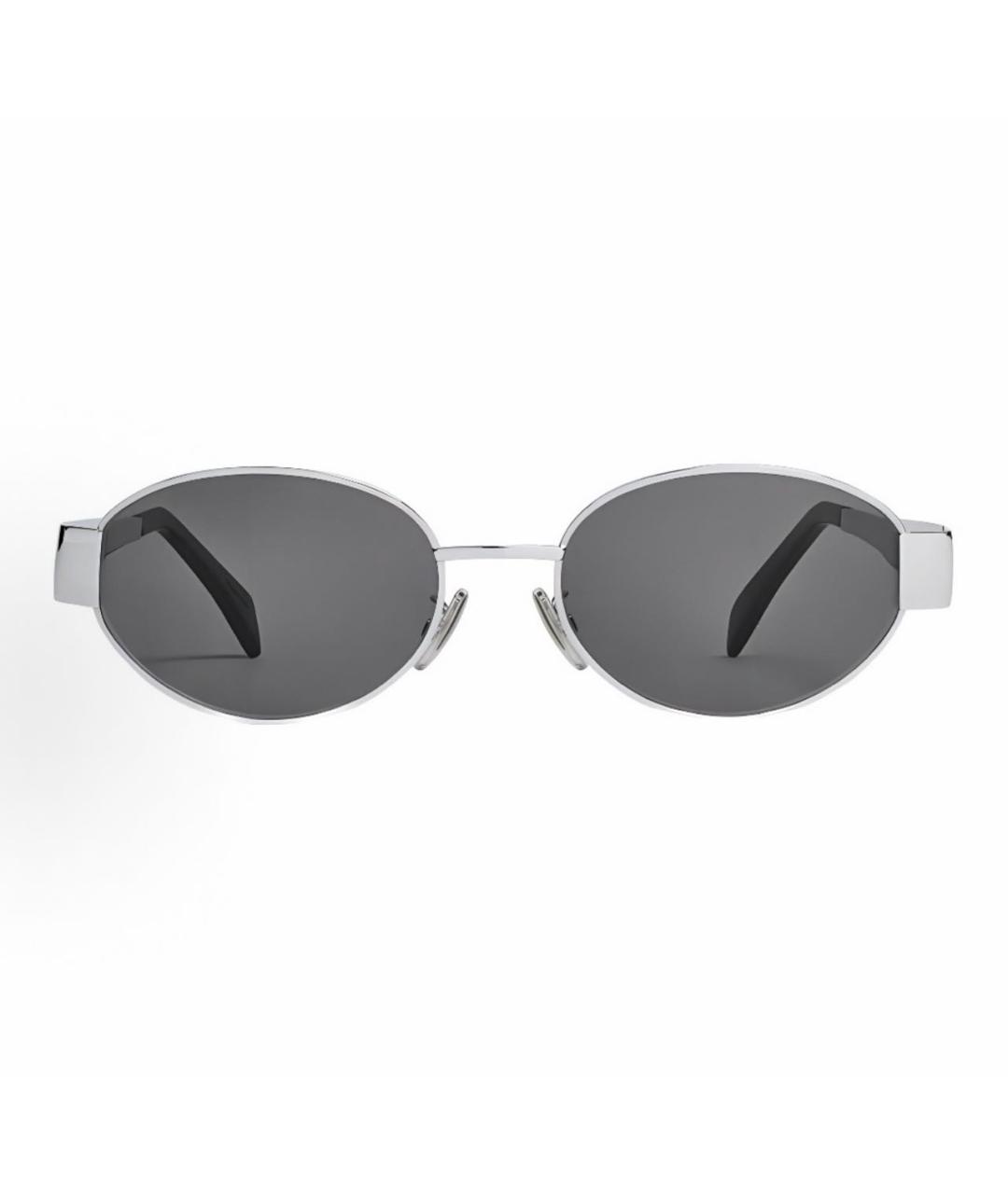 CELINE Серебряные металлические солнцезащитные очки, фото 3