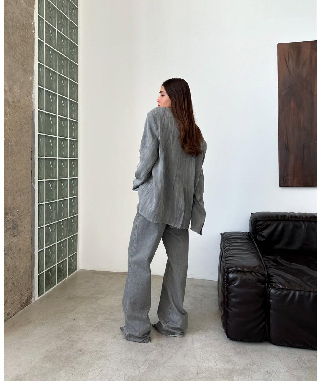 AUTENTIMENTS Серые хлопковые прямые джинсы, фото 6