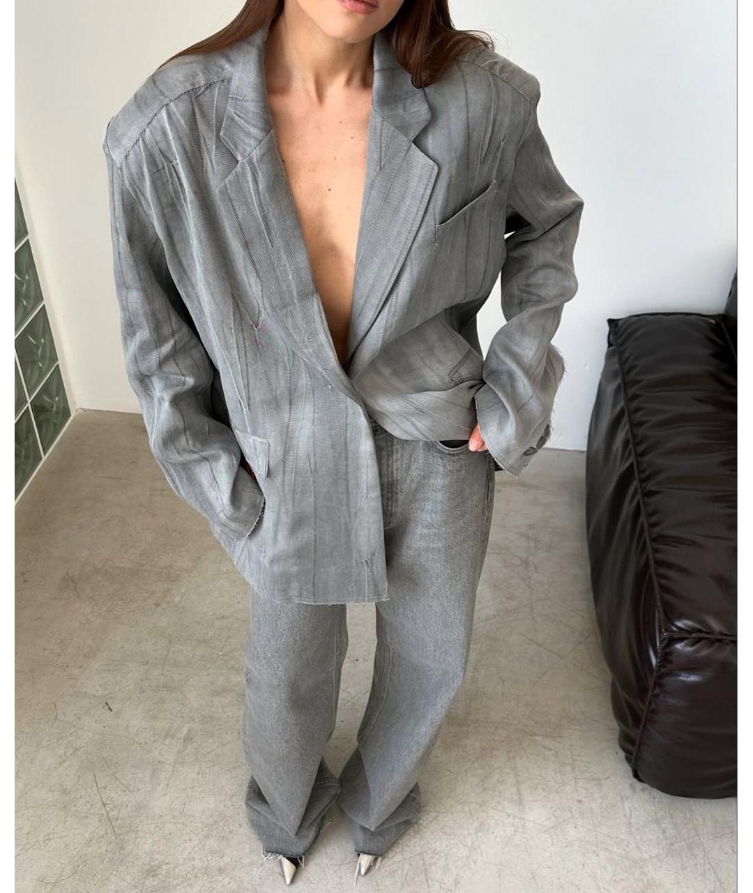 AUTENTIMENTS Серые хлопковые прямые джинсы, фото 5