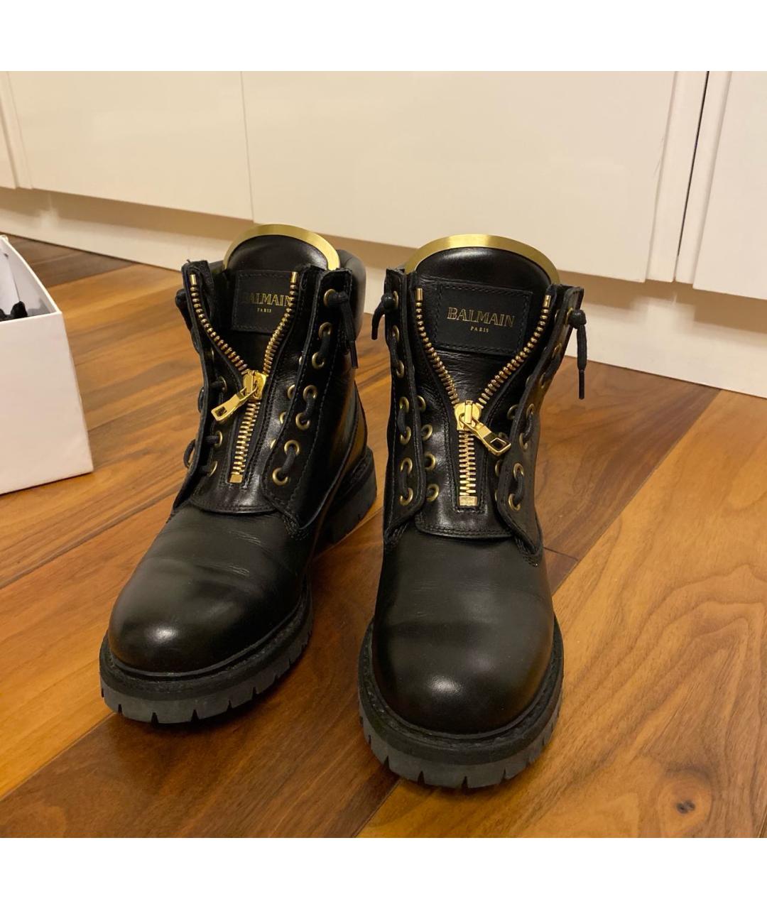 BALMAIN Черные кожаные ботинки, фото 3