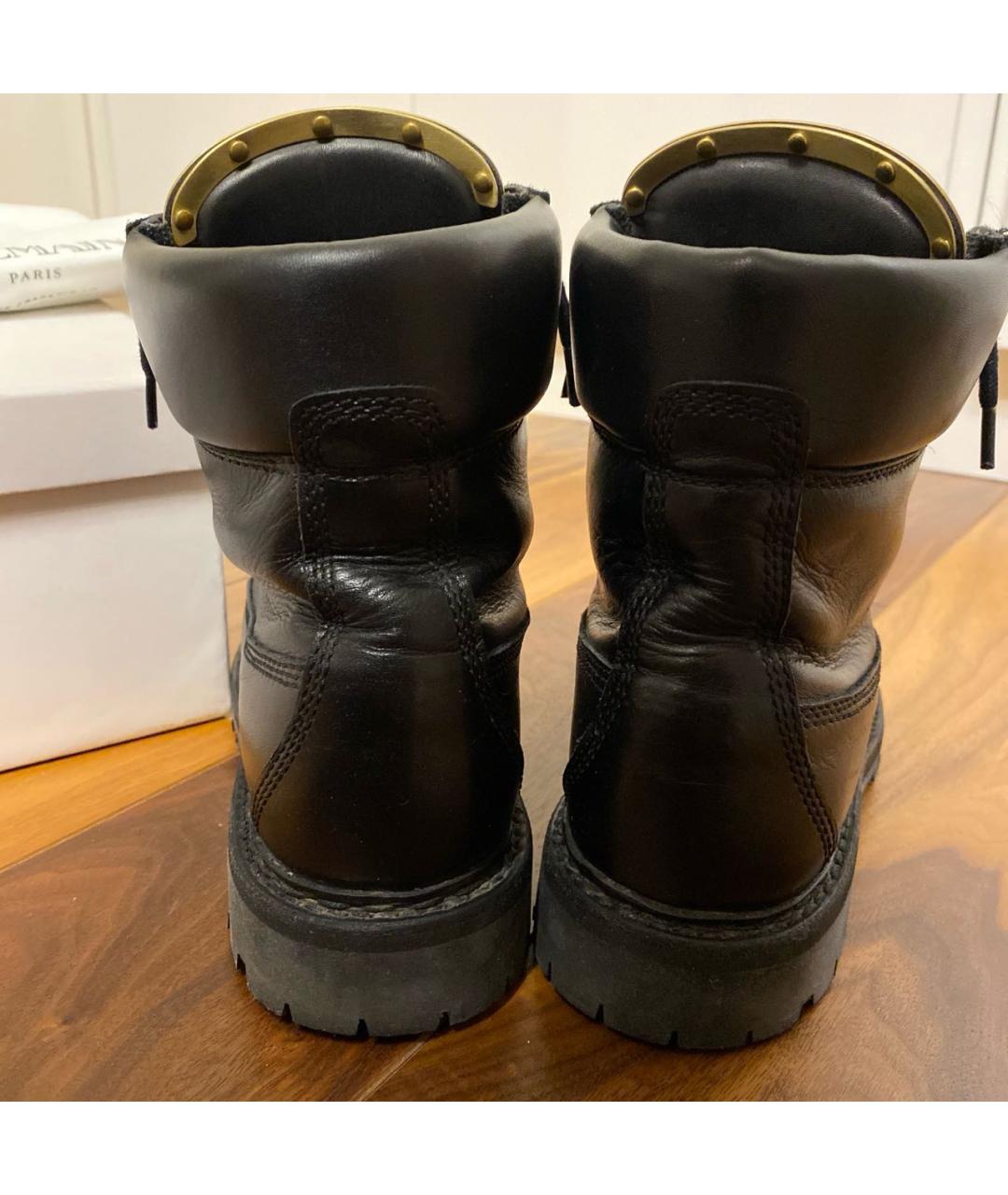 BALMAIN Черные кожаные ботинки, фото 5
