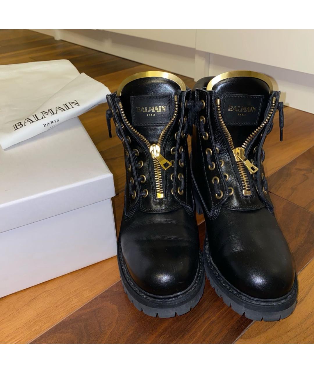 BALMAIN Черные кожаные ботинки, фото 6