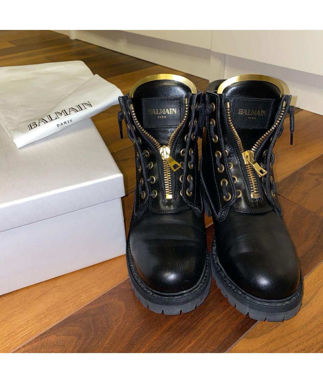 BALMAIN Черные кожаные ботинки, фото 2