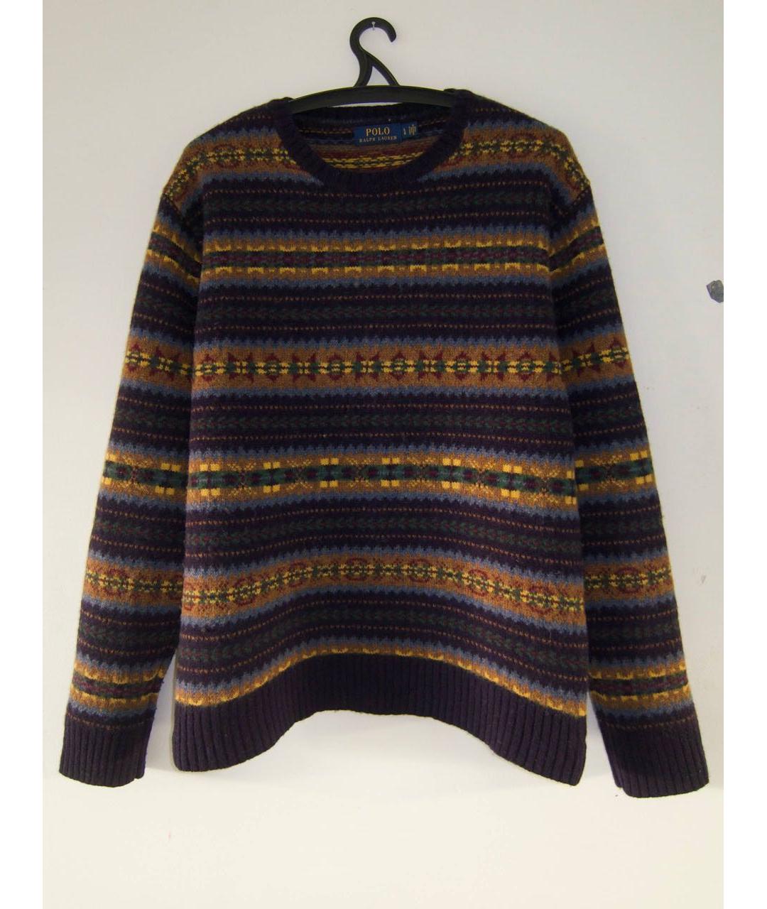 POLO RALPH LAUREN Темно-синий шерстяной джемпер / свитер, фото 5