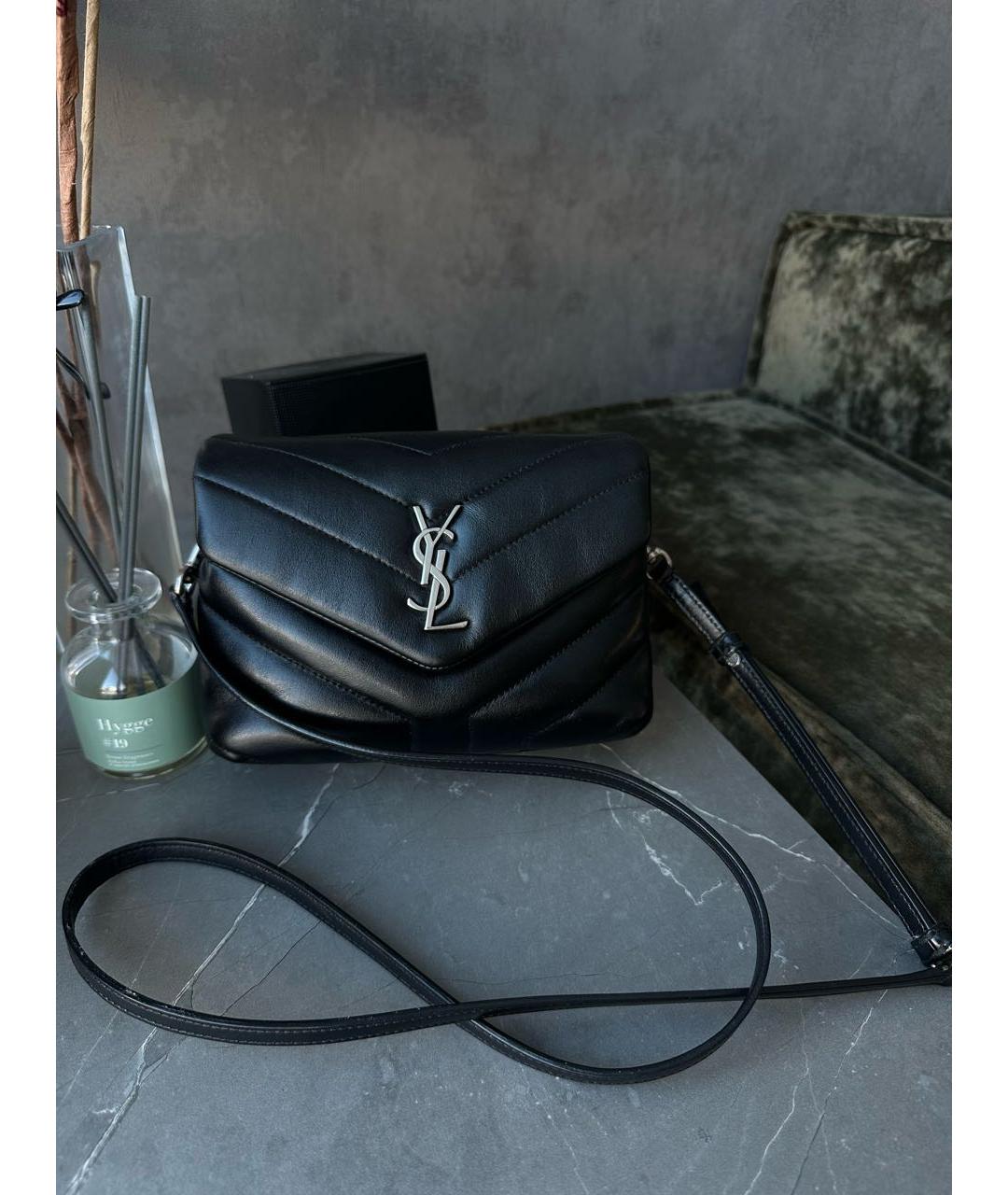 SAINT LAURENT Черная кожаная сумка через плечо, фото 3