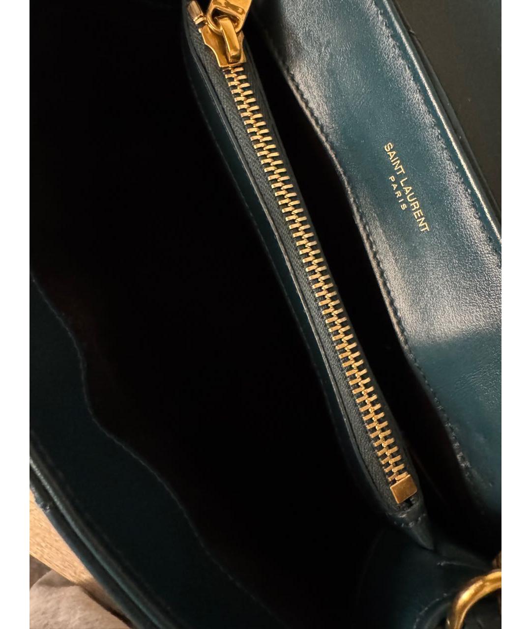 SAINT LAURENT Синяя кожаная сумка через плечо, фото 8