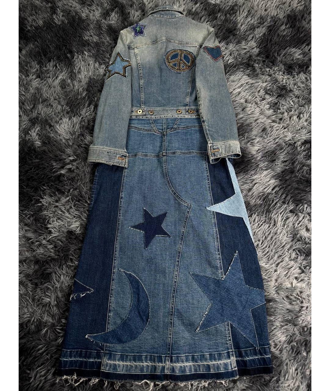 ROBERTO CAVALLI Темно-синее деним повседневное платье, фото 3