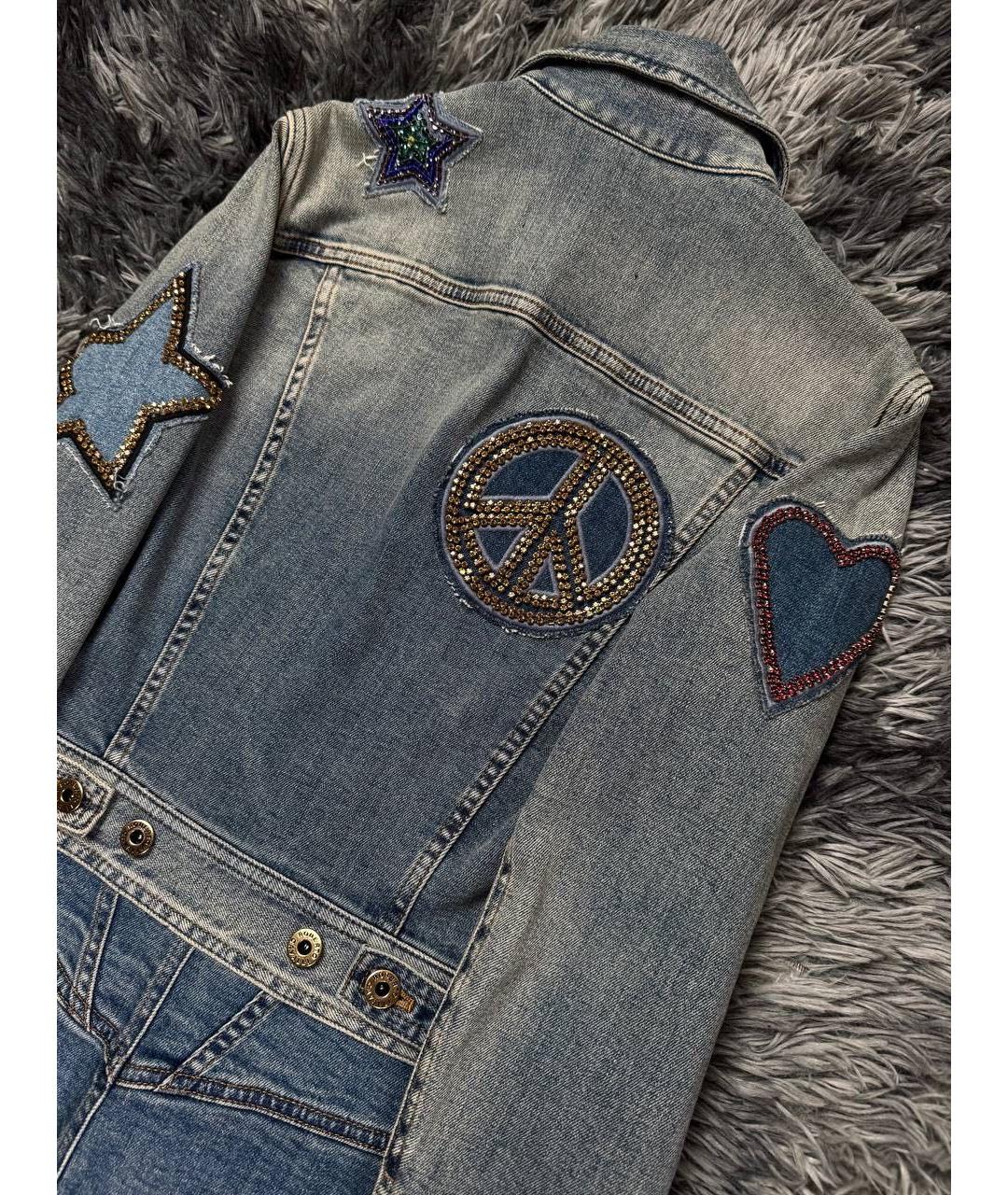 ROBERTO CAVALLI Темно-синее деним повседневное платье, фото 2