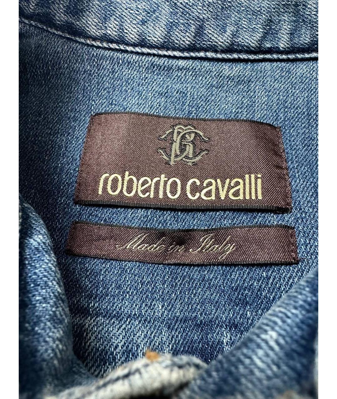 ROBERTO CAVALLI Темно-синее деним повседневное платье, фото 8