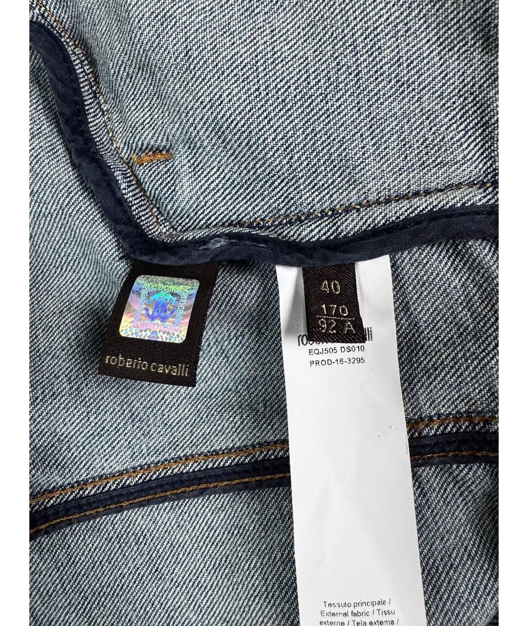 ROBERTO CAVALLI Темно-синее деним повседневное платье, фото 6