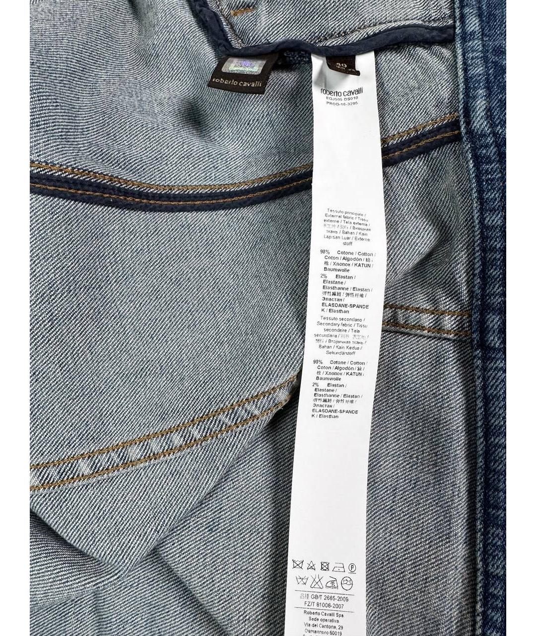 ROBERTO CAVALLI Темно-синее деним повседневное платье, фото 5