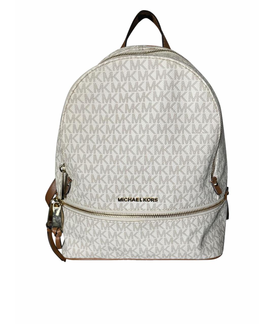 MICHAEL KORS Бежевый рюкзак из искусственной кожи, фото 8