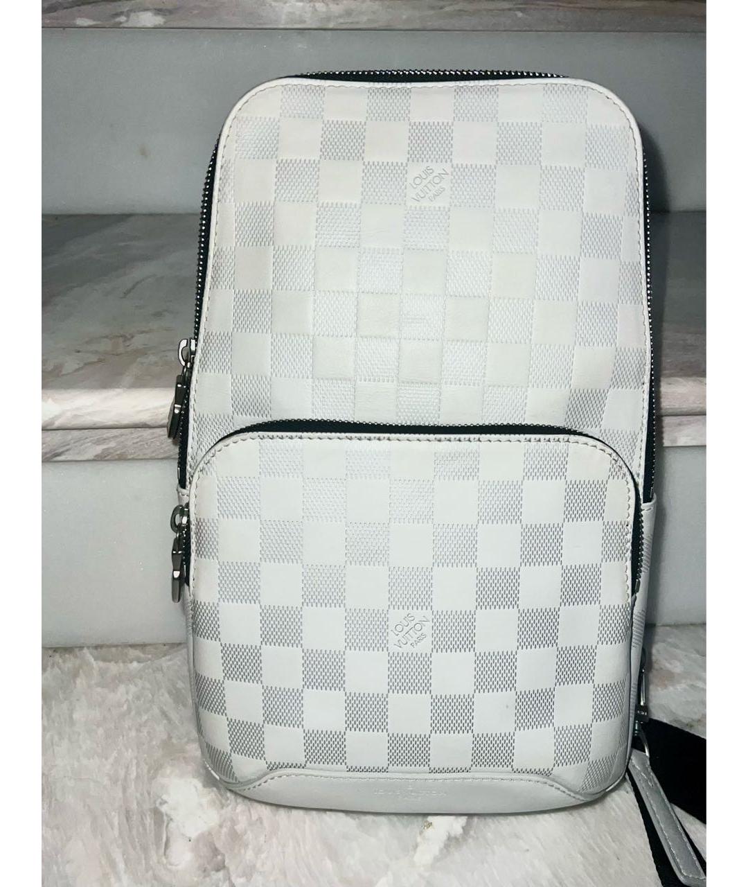 LOUIS VUITTON Белая кожаная сумка через плечо, фото 8