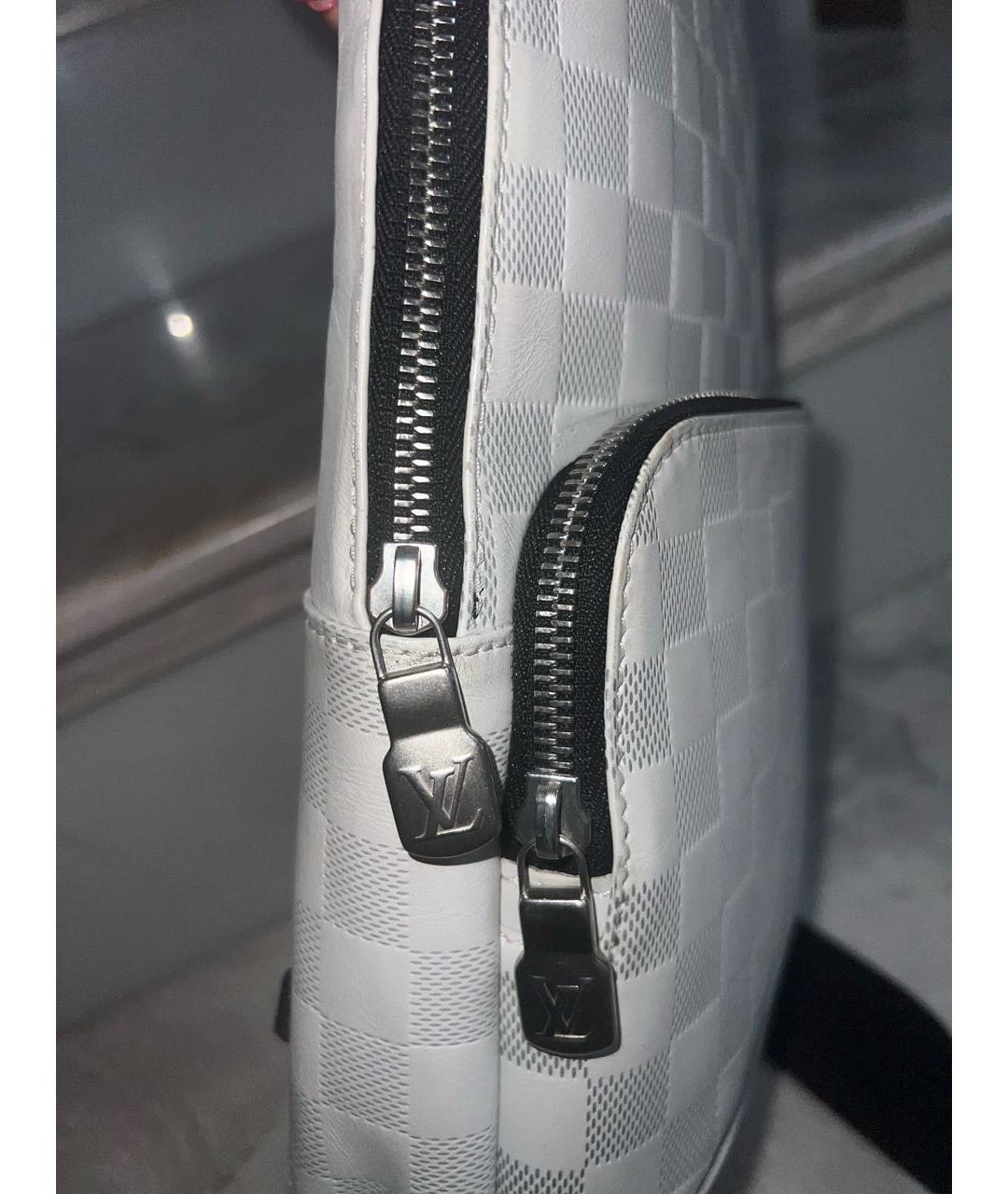 LOUIS VUITTON Белая кожаная сумка через плечо, фото 6