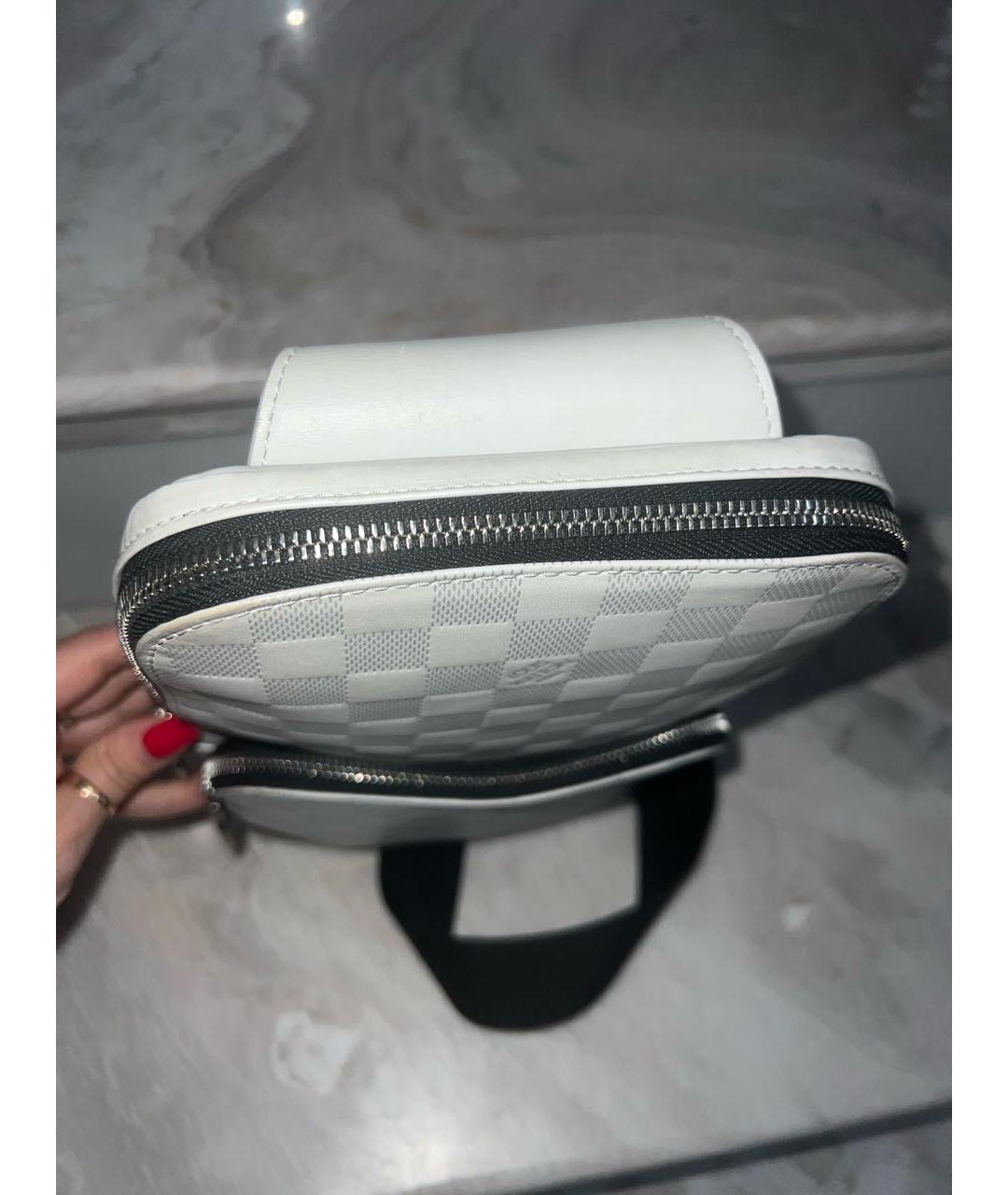 LOUIS VUITTON Белая кожаная сумка через плечо, фото 7