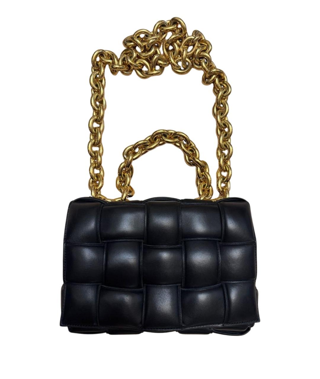 BOTTEGA VENETA Черная кожаная сумка через плечо, фото 1