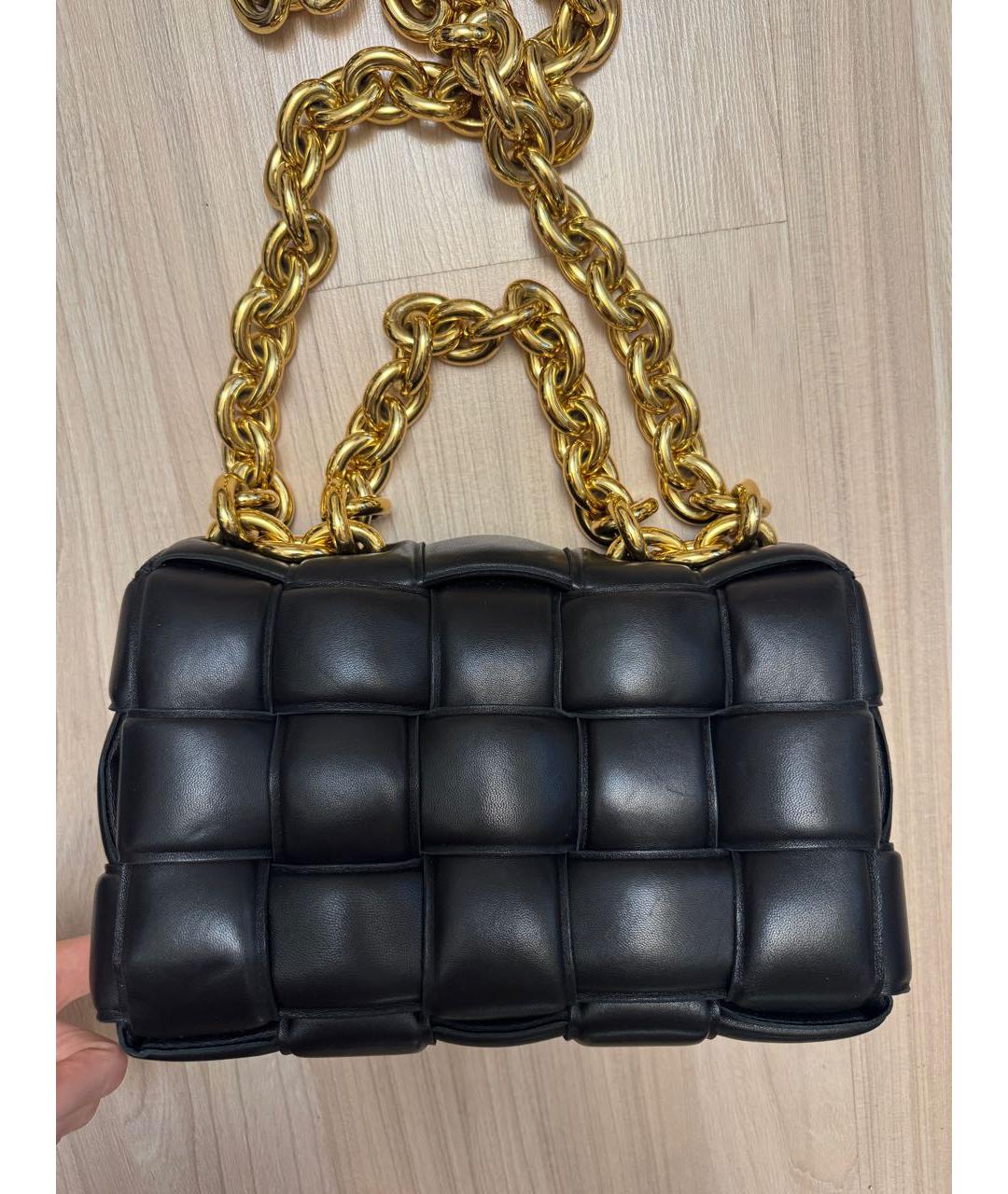 BOTTEGA VENETA Черная кожаная сумка через плечо, фото 2