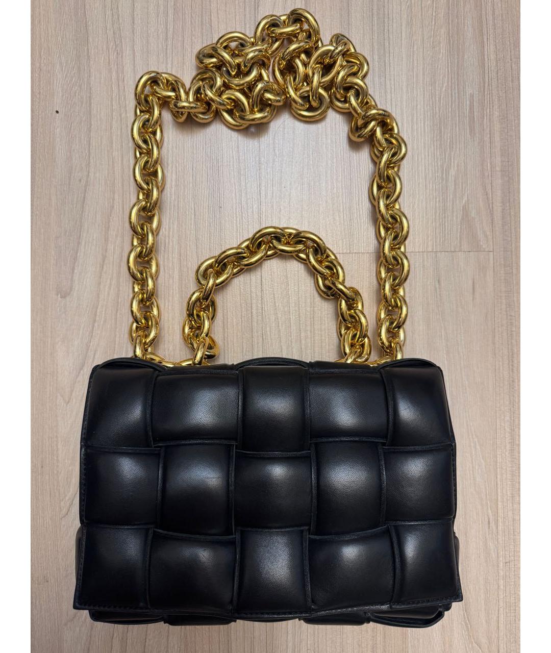 BOTTEGA VENETA Черная кожаная сумка через плечо, фото 9