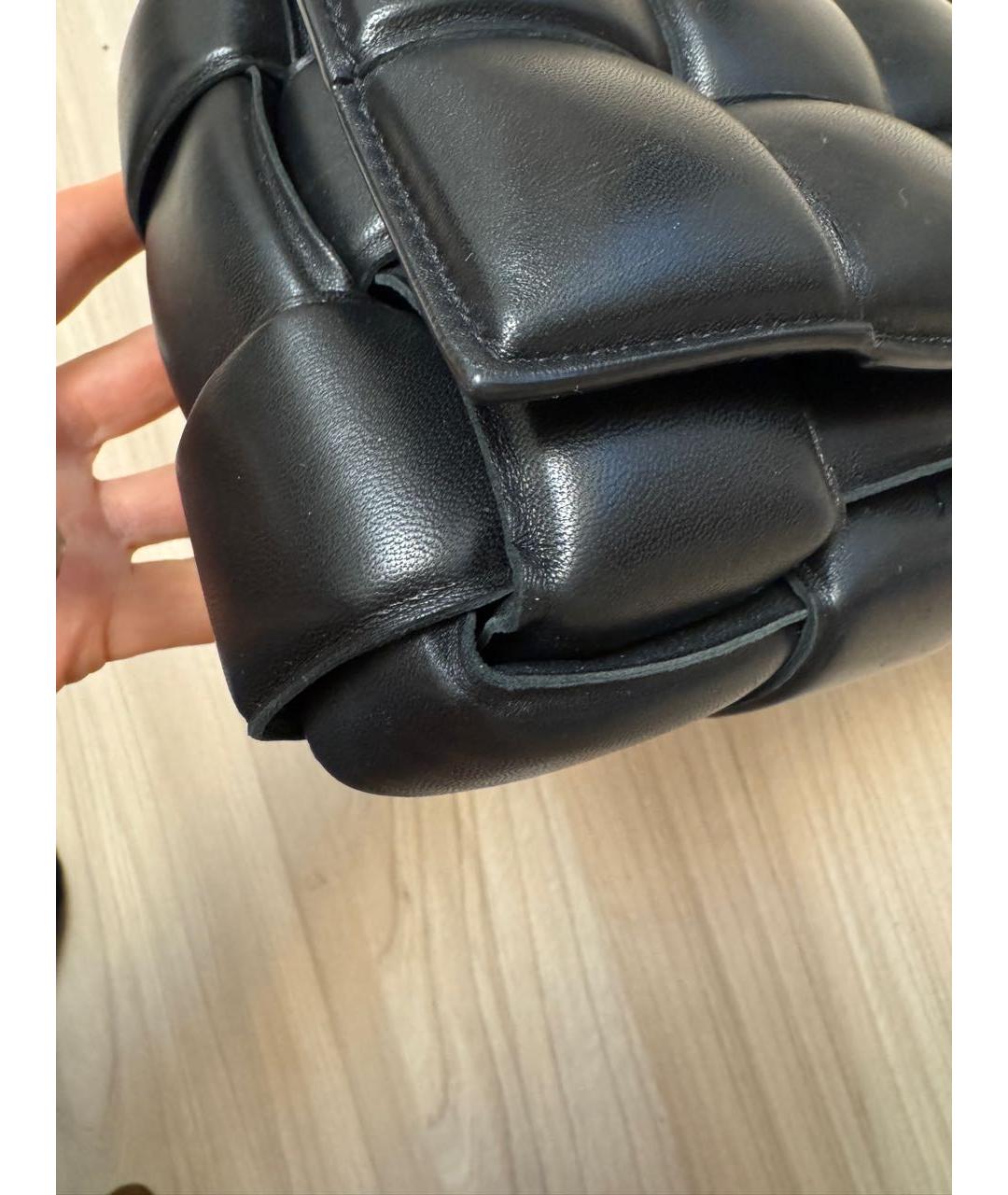 BOTTEGA VENETA Черная кожаная сумка через плечо, фото 4