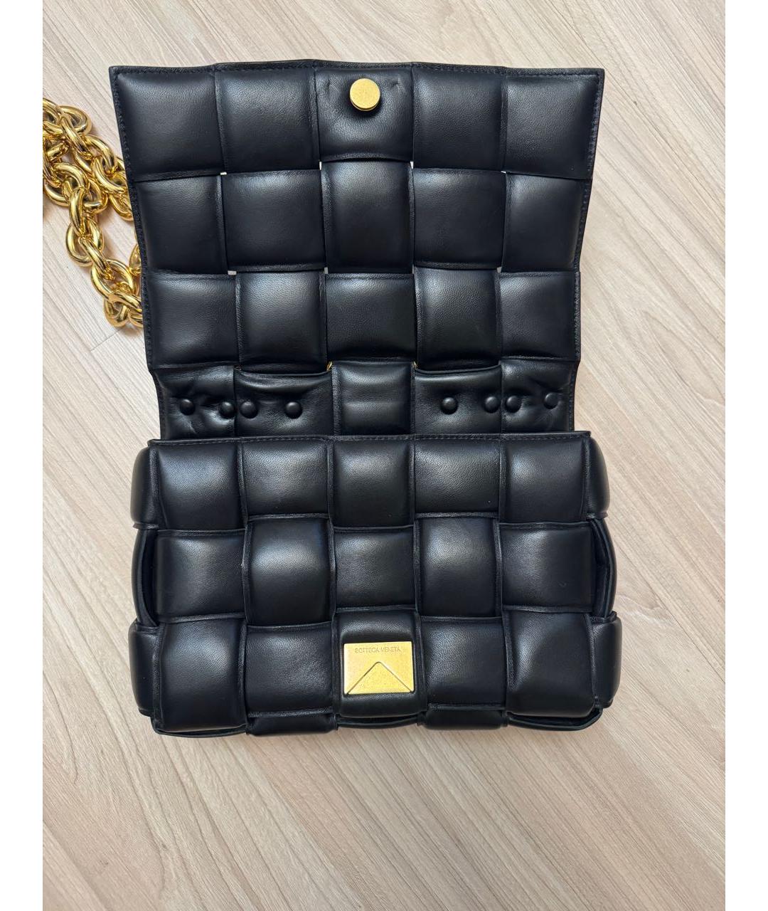 BOTTEGA VENETA Черная кожаная сумка через плечо, фото 7