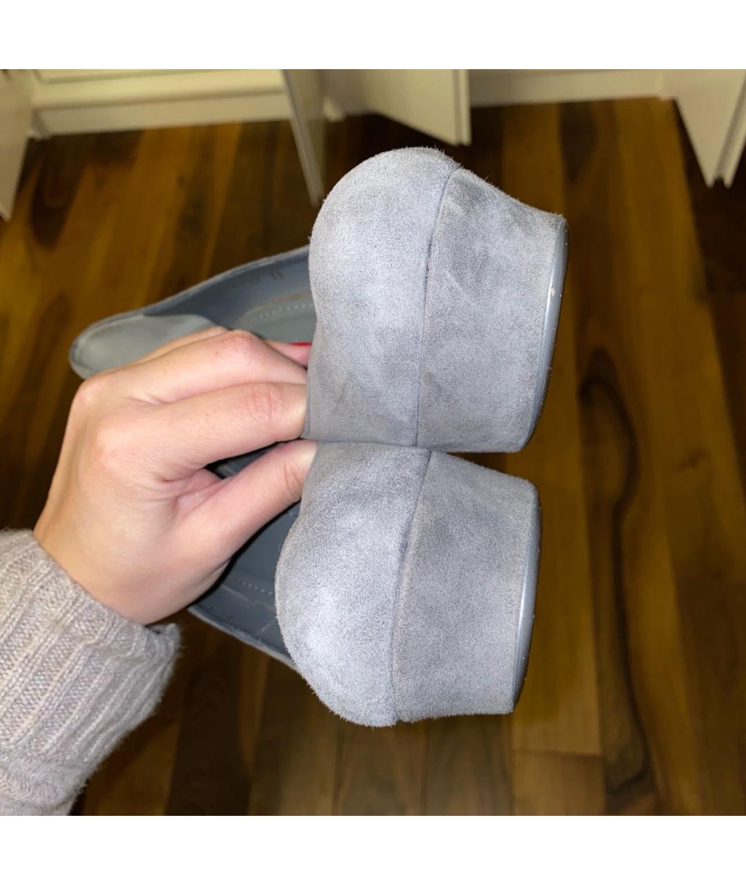 SAINT LAURENT Серые замшевые туфли, фото 7