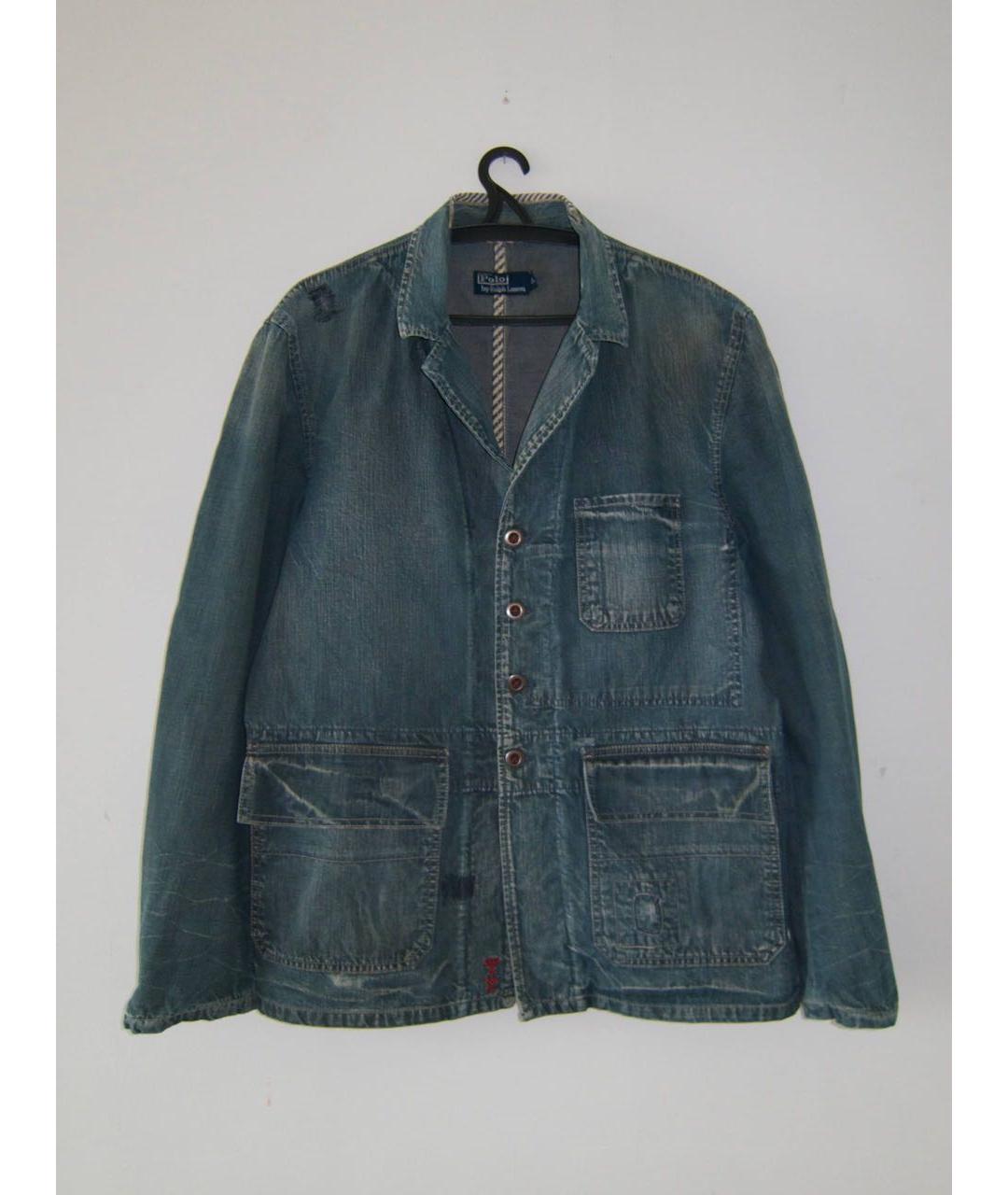 POLO RALPH LAUREN Синий хлопковый пиджак, фото 8