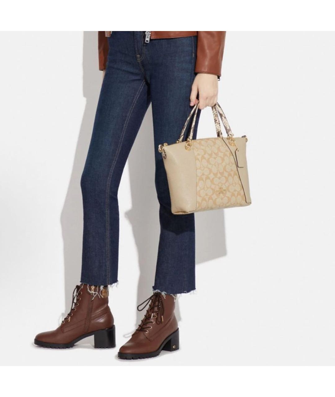 COACH Бежевая сумка тоут, фото 5