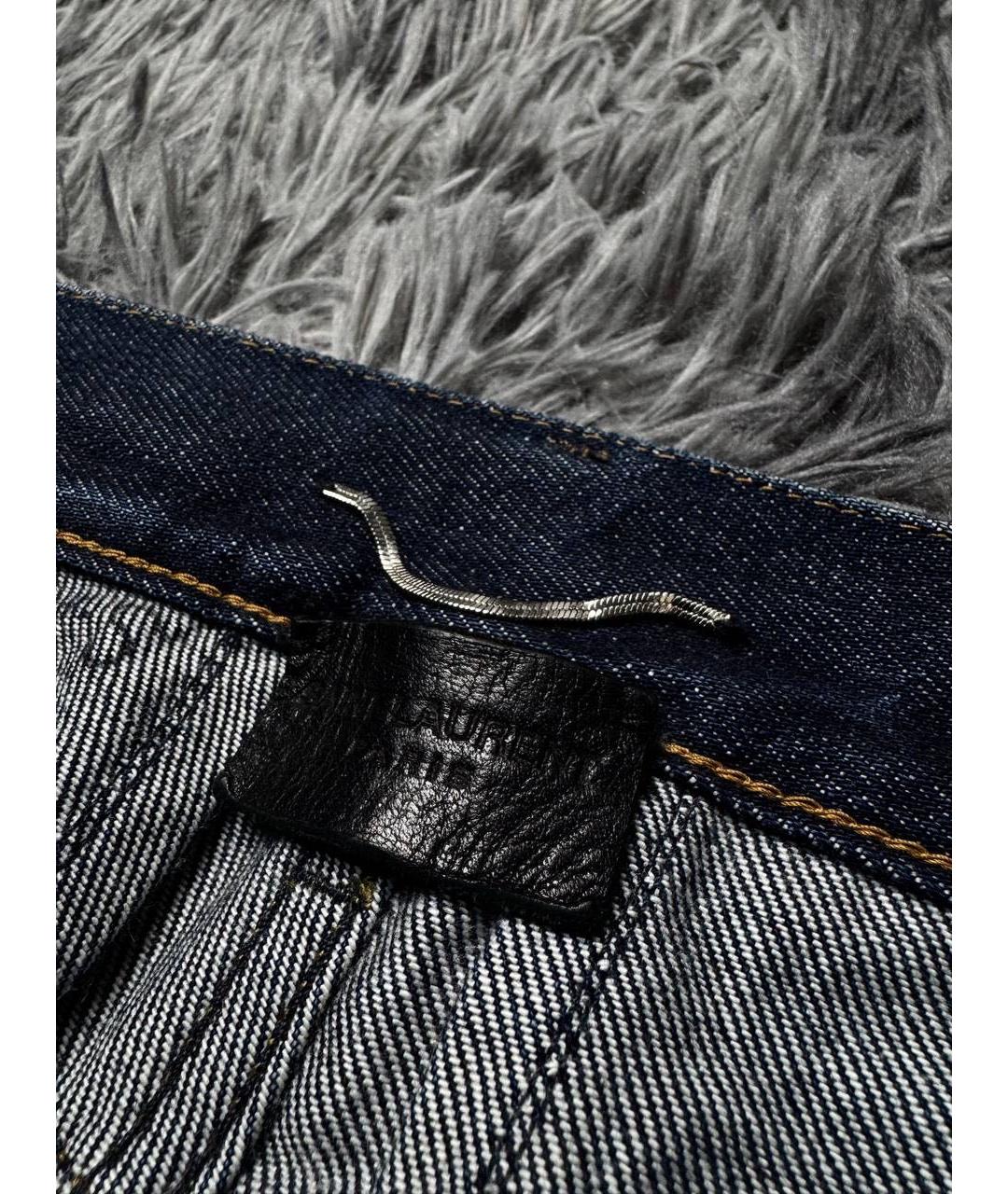 SAINT LAURENT Темно-синие хлопковые джинсы скинни, фото 7