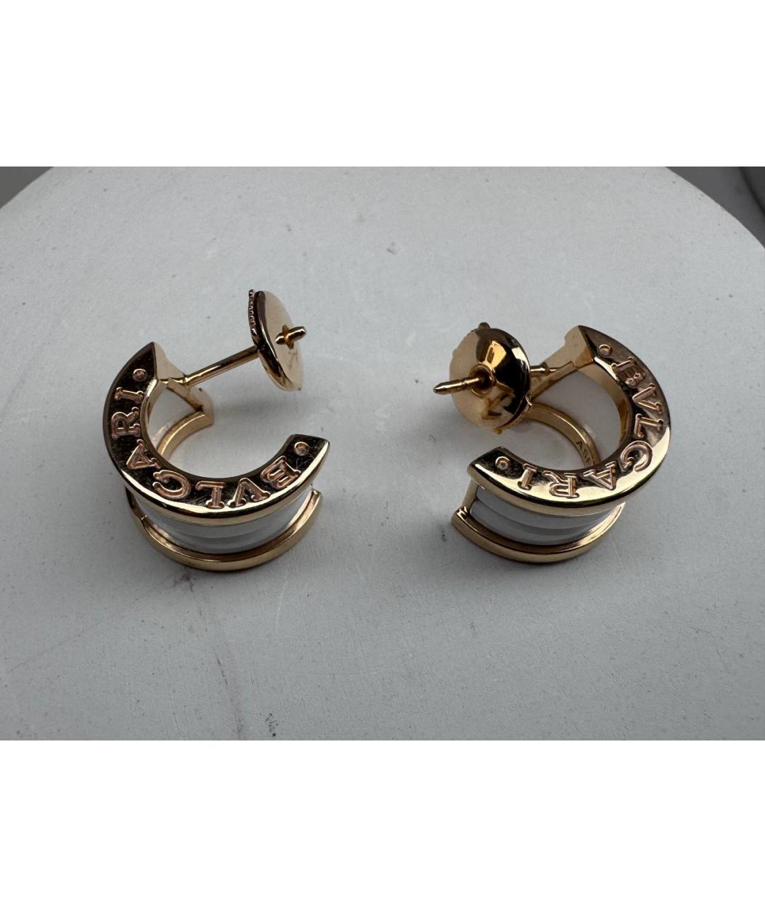 BVLGARI Белые серьги из розового золота, фото 2