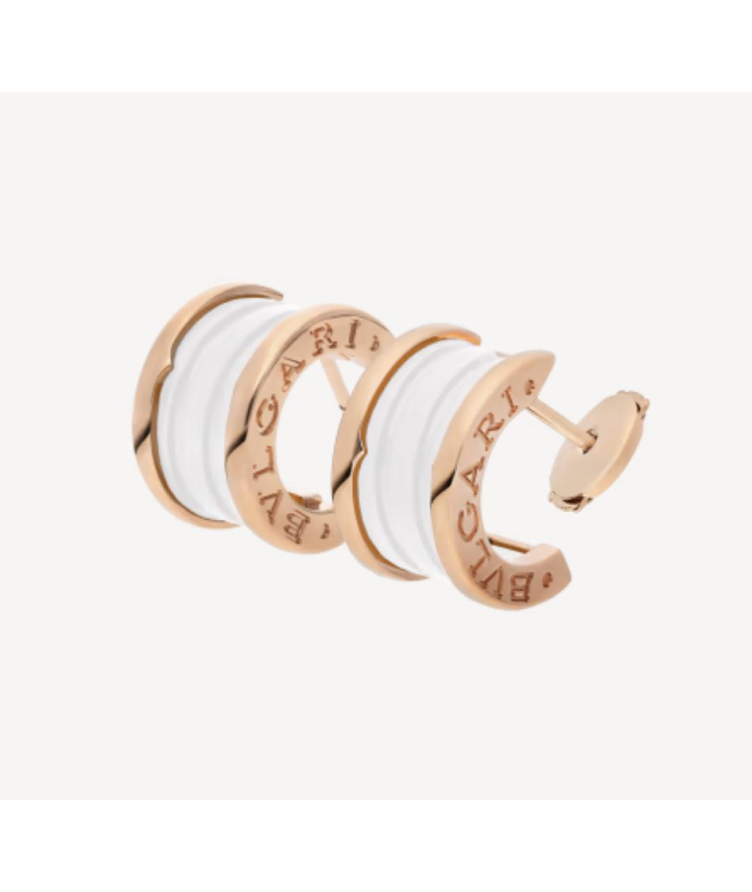 BVLGARI Белые серьги из розового золота, фото 8