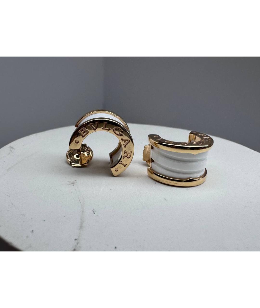 BVLGARI Белые серьги из розового золота, фото 3