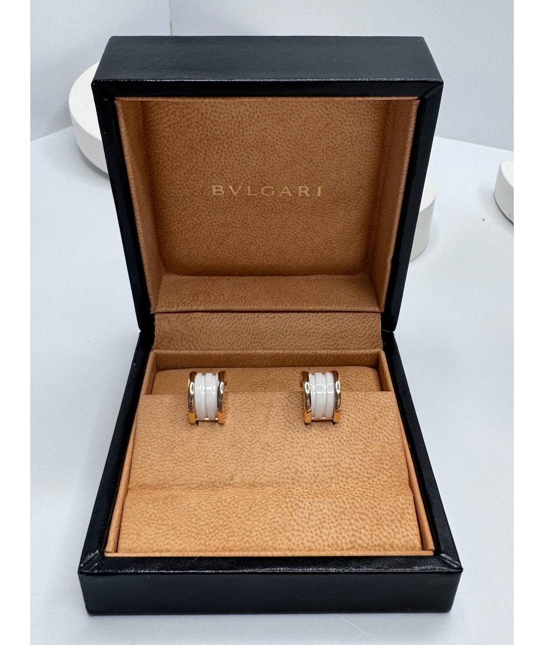 BVLGARI Белые серьги из розового золота, фото 6