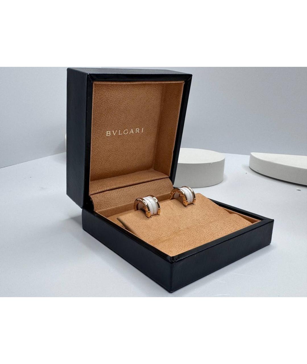BVLGARI Белые серьги из розового золота, фото 5