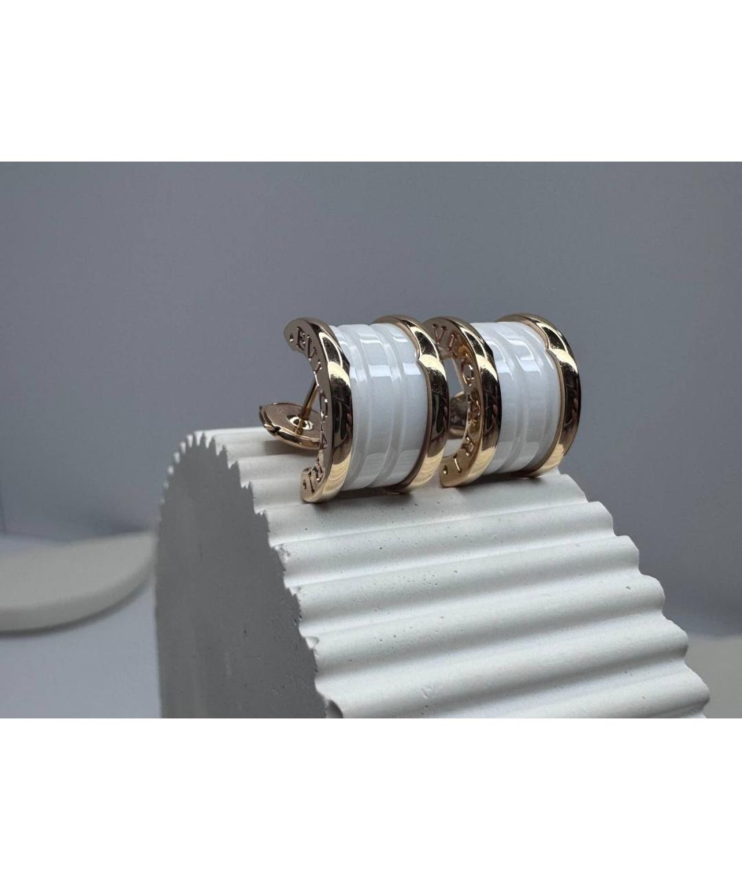 BVLGARI Белые серьги из розового золота, фото 7