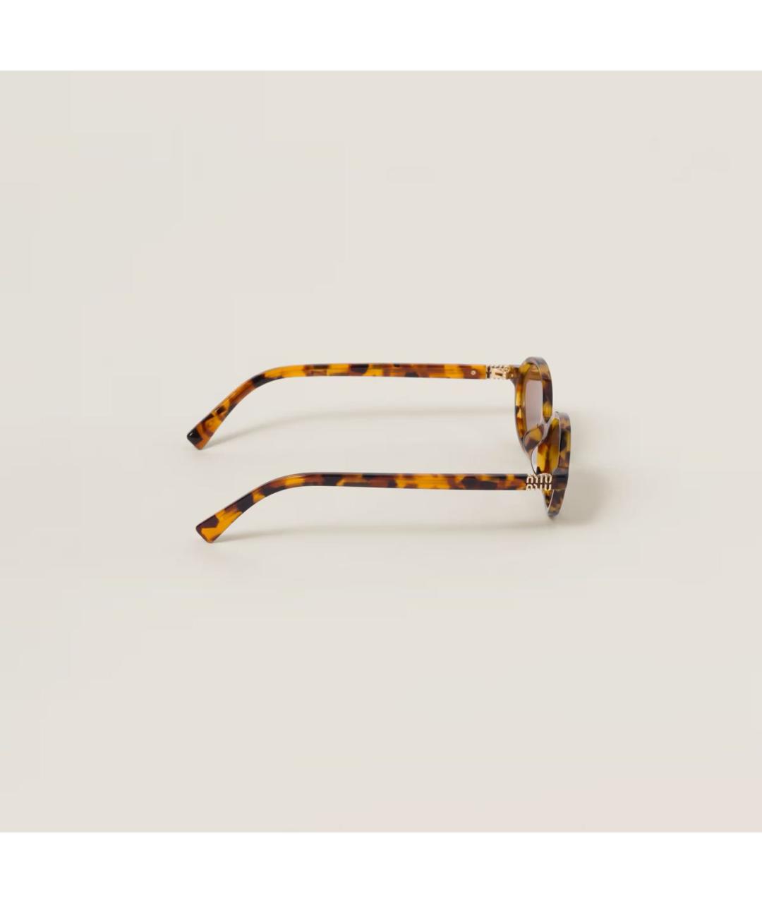 MIU MIU Коричневые пластиковые солнцезащитные очки, фото 2